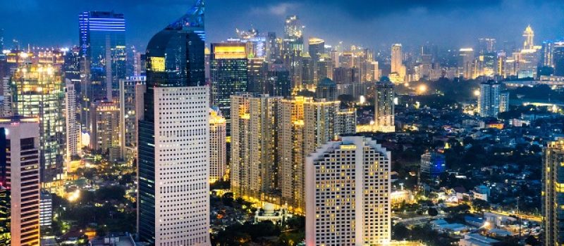 Jakarta skyline at dusk