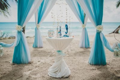 blue-white-wedding-aisle-beach-surrounded-by-palms-with-sea-background (1)